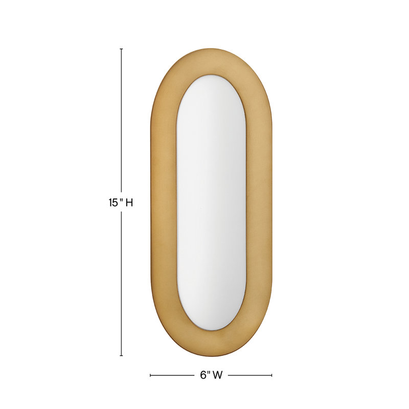 Heritage Brass Midcentury LED Vanity Light with Opal Glass Shade