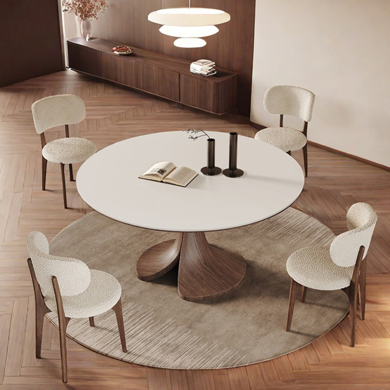 High-end simple round dining table sets, 29.5"H x 47.2"L x 47.2"W