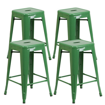 Juddson 24" Counter Stool with Metal Frame,Bar Stools Set Of 4 Indoor-Outdoor Stool