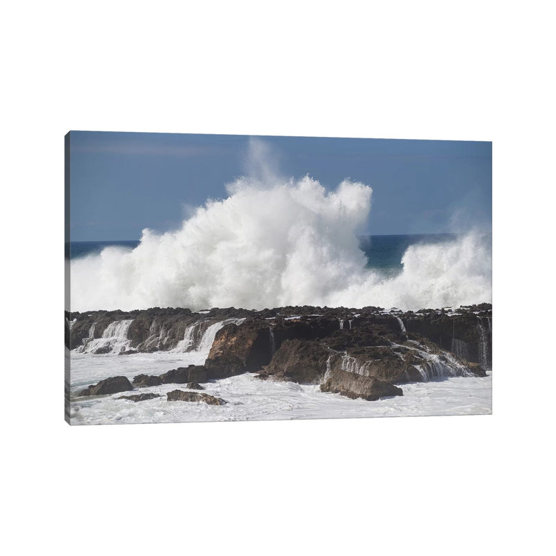 Waves Breaking On The Coast, Hawaii, USA by Panoramic Images - Wrapped Canvas Print, 20.32cm H x 30.48cm W x 1.91cm D