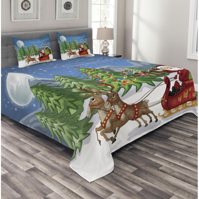 Polyester No Floral Coverlet, Queen Coverlet + 2 Shams