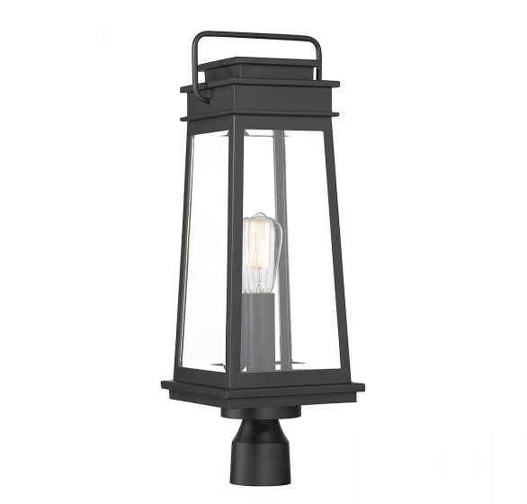 Lanterne murale d'extérieur 1 lumière Boone en noir mat