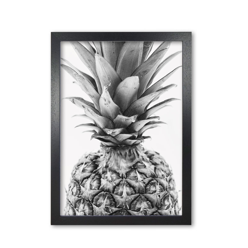 Pineapple - Print, Black Grain Frame, 85 cm H x 60 cm W x 5 cm D