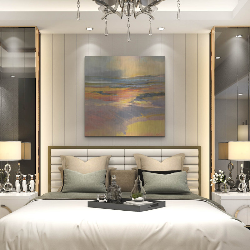 Art mural en métal luxueux «Blazing» par Patrick Dennis, 36 po x 36 po, H 36 po x l 36 po