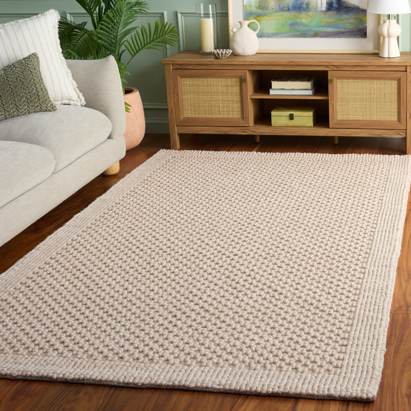 Natura Hand Woven Wool; Cotton; Recycled P.E.T Geometric Indoor Rug, Rectangle 5' x 8'