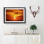 Striking Orange Sunset in Abstract - Picture Frame Painting Print on MDF-55615645-55615651