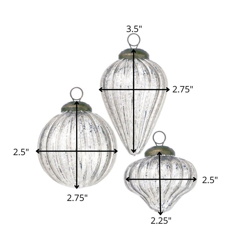 3 Piece Mini Shapes Finial Ornament Set