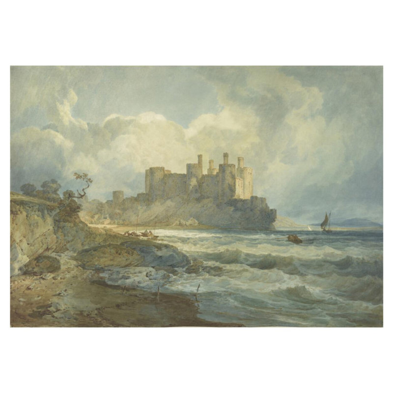 Conway Castle North Wales par Joseph Mallord William Turner - Estampe numérique, H 32 po x l 40 po