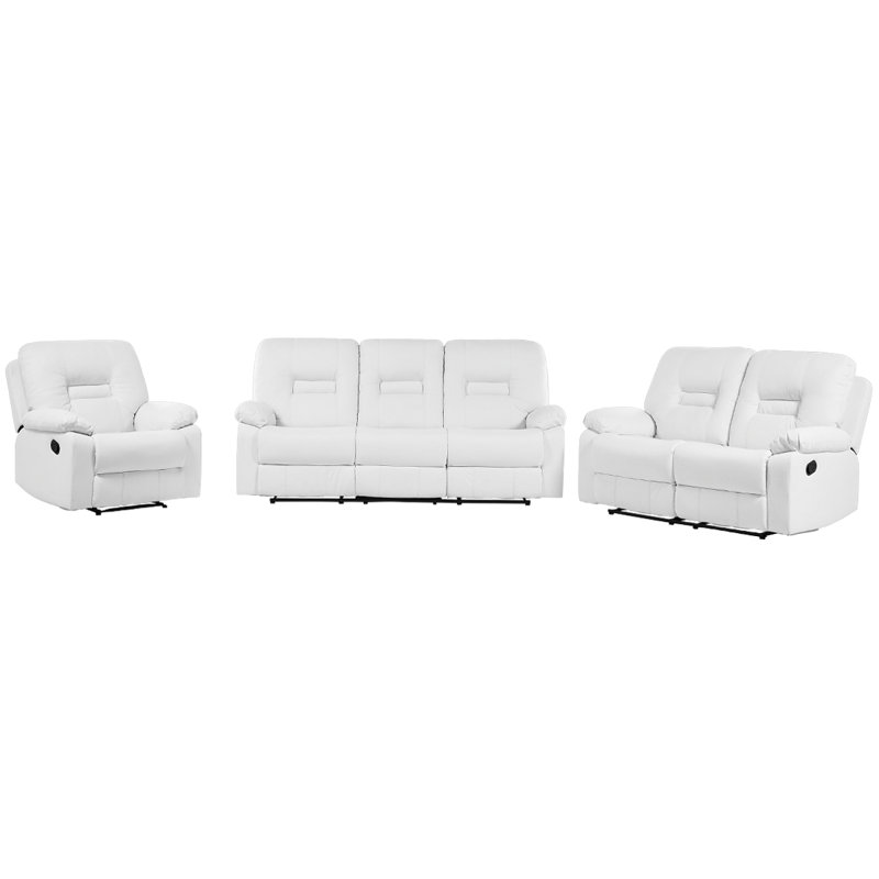 Wiegand 3 - Piece Faux Leather Living Room Set, White