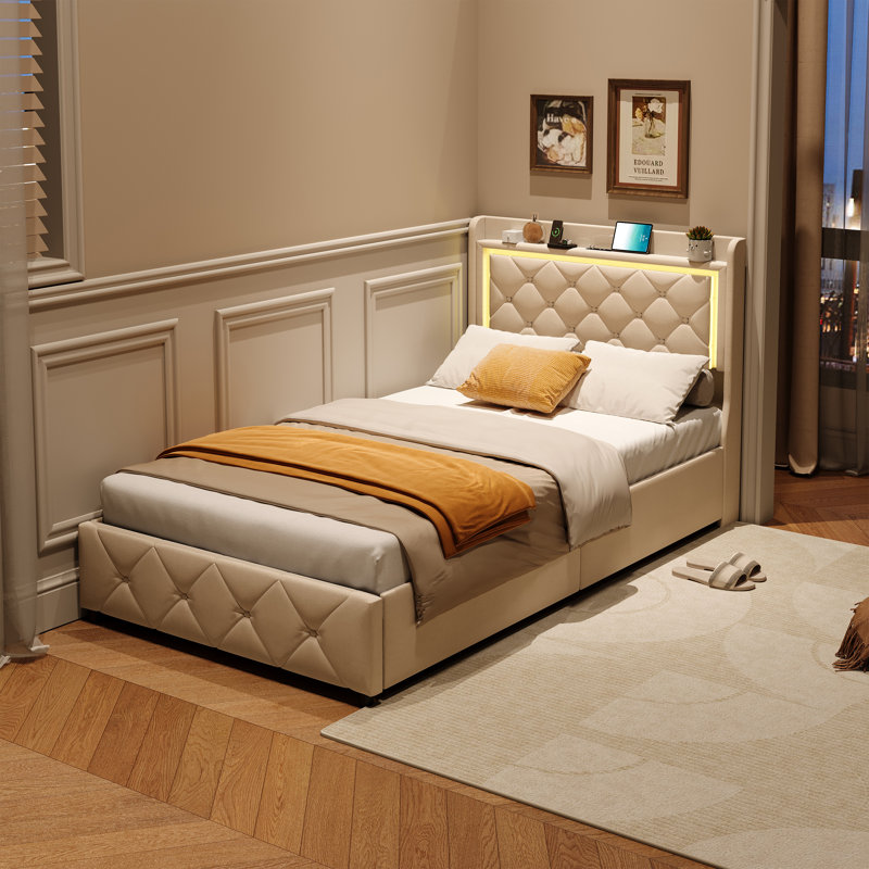 Upholstered Storage Bed, European Single (90 x 200 cm)