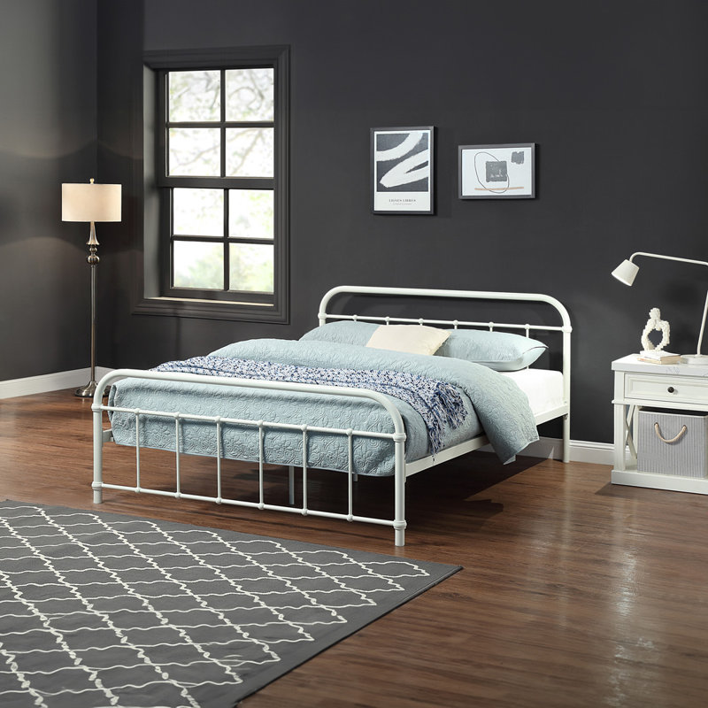Metal Bed, White, Kingsize (5')