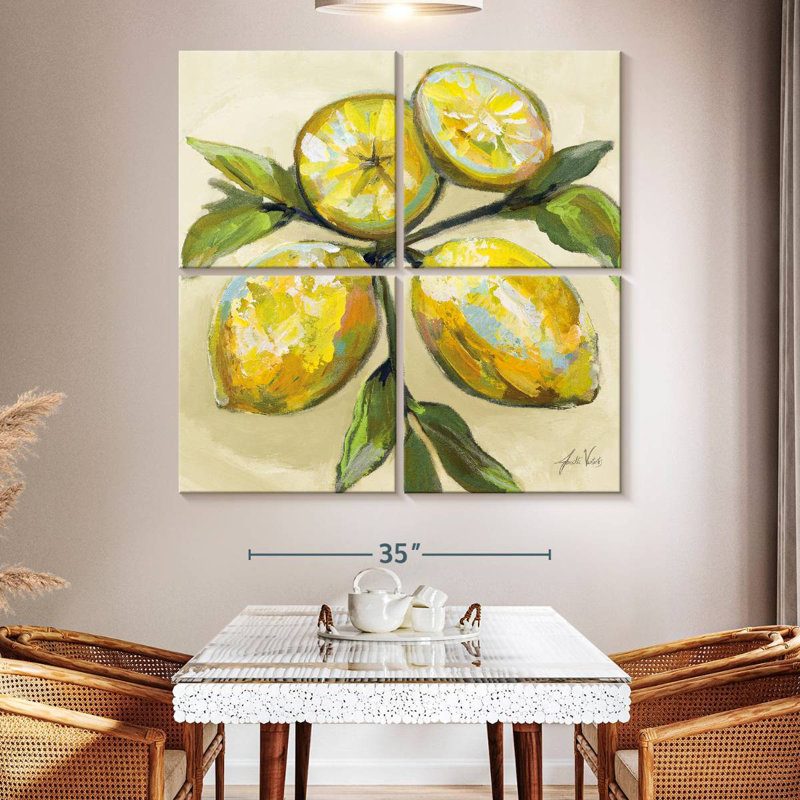 Yarlin citrons sur crème, H 50 po x l 50 po
