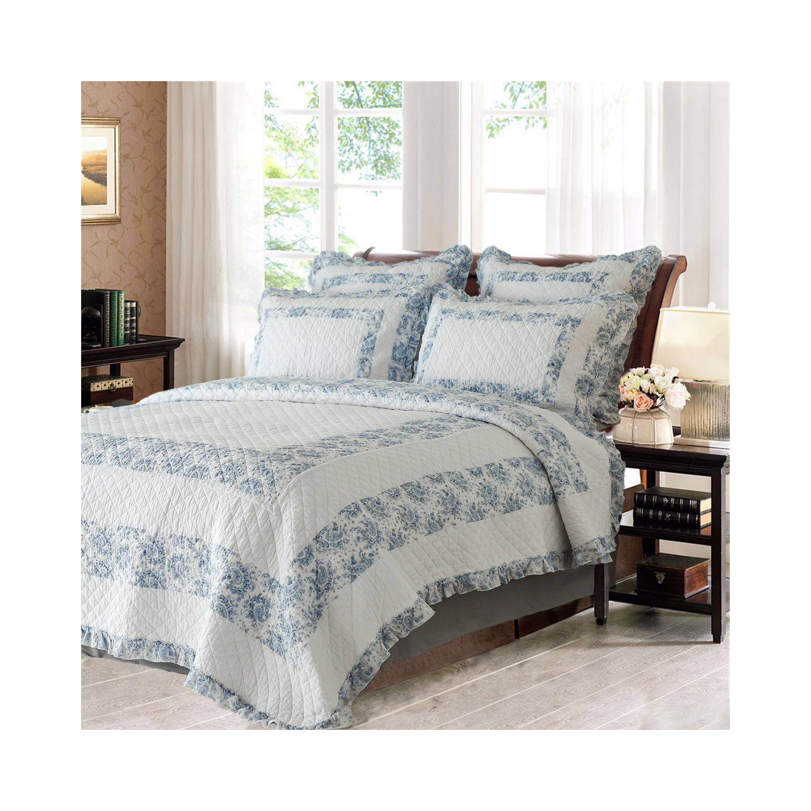 ISABELLA Cotton Quilt Set, Queen Quilt + 2 Standard Shams