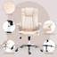 Siège de bureau en microfibre à haut dossier, accoudoirs rembourrés rabattables, inclinable et réglable en hauteur, pivotant à 360 °, siège de bureau blanc crème Delight - Accoudoirs, dossier, hauteur,