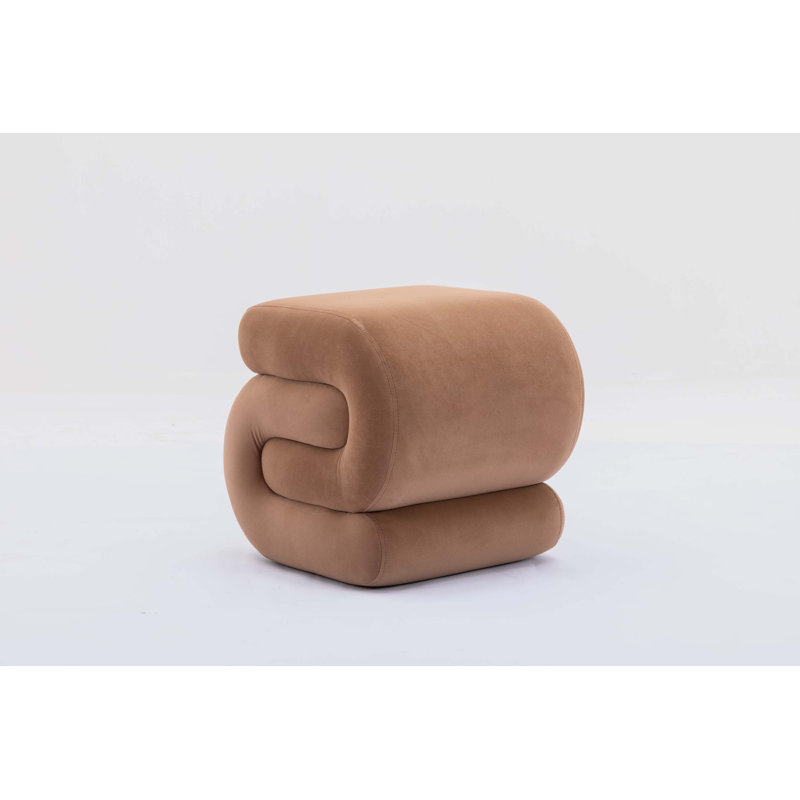 Merchiston Solid Wood Accent Stool, Coffee Brown