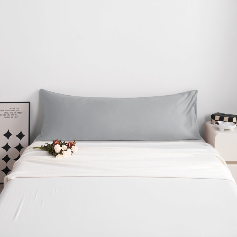 Housse de coussin en coton de qualité égyptienne, taie d'oreiller en satin de coton à densité de tissage 500 fils avec fermeture à enveloppe, 20 x 54 pouces - NTBAY