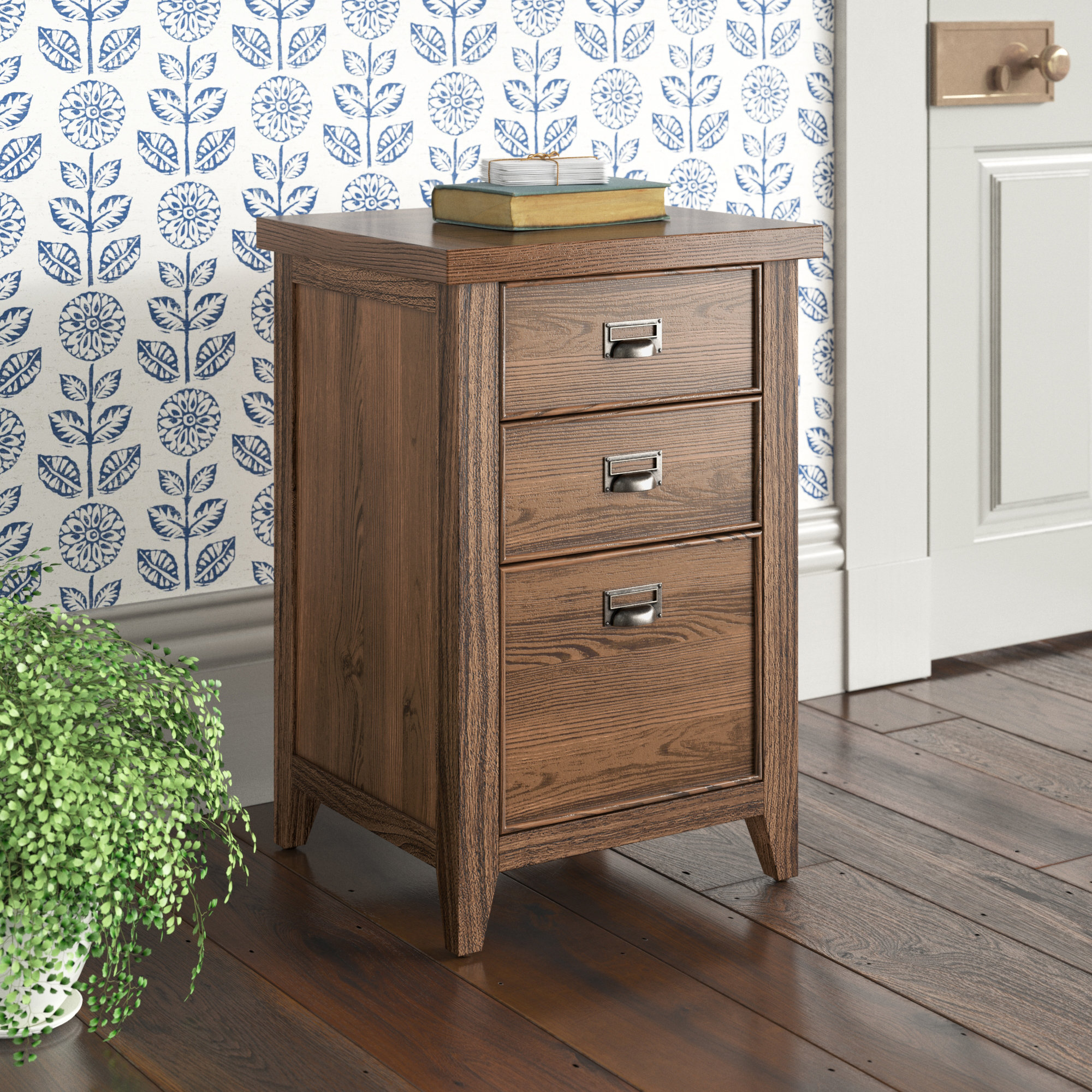 3 - Drawer Vertical File Cabinet, Brown