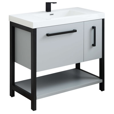 Herakleitos 35.88'' Single Bathroom Vanity with Top