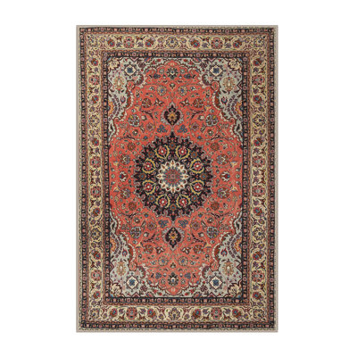 Tapis rouge/noir/brun traditionnel Barreiro