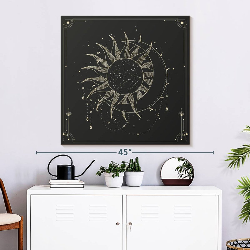Soleil et lune rétro Oberle, H 33 po x l 33 po