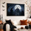 Art mural sur toile gothique Haunted Mansion Under Full Moon-349646178