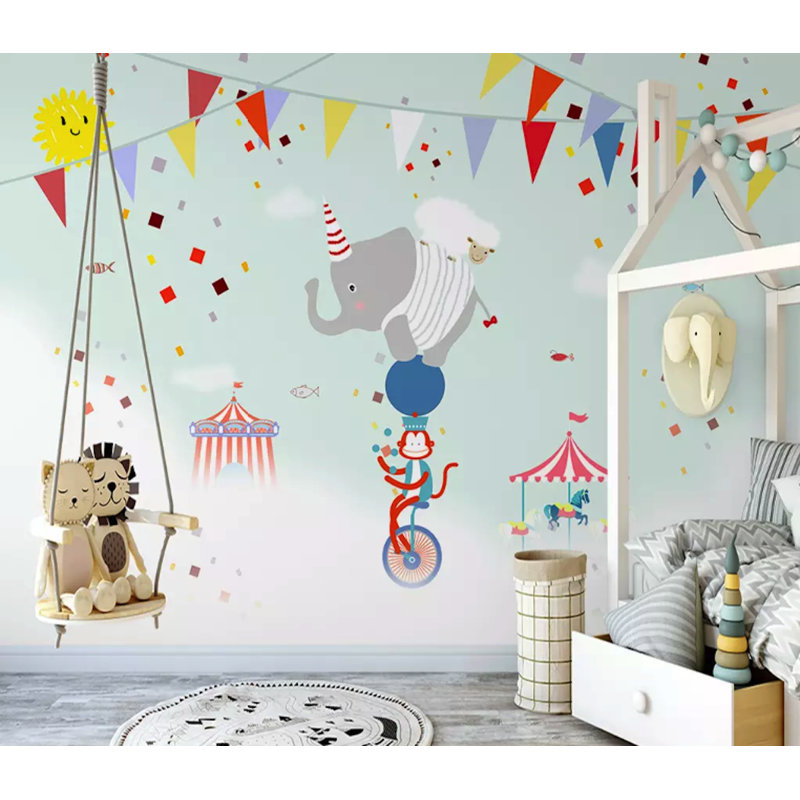 Papier peint texturé amovible pour enfants, l 204 po x L 114 po