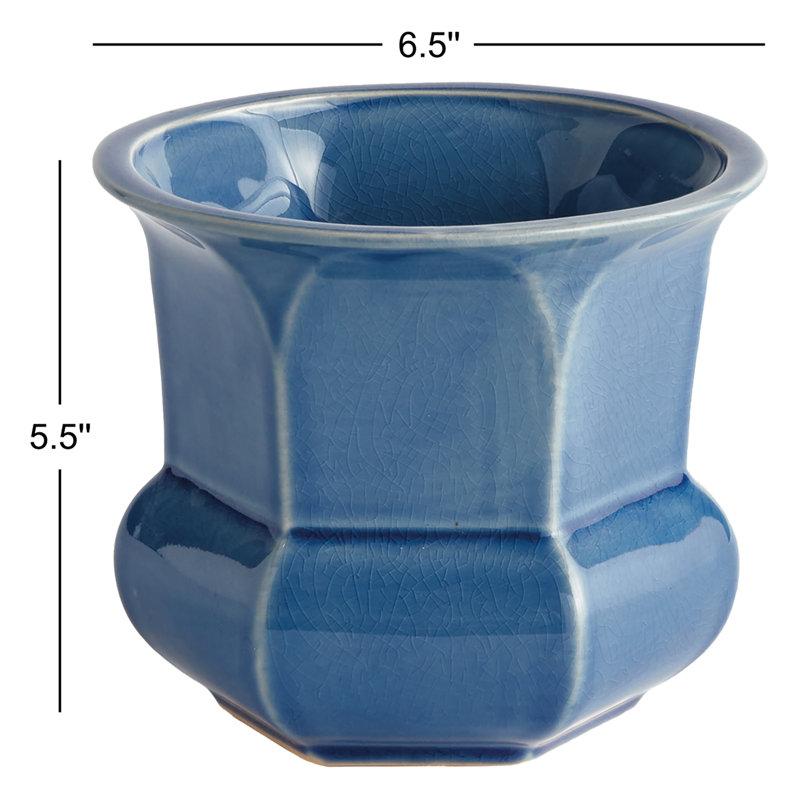 Pot de fleurs en céramique, Bleu