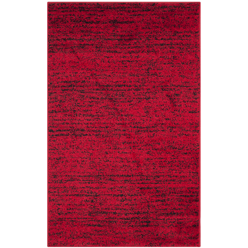 Stonyford Striped Area Rug In Red & Black, Rectangle 91 x 152 cm