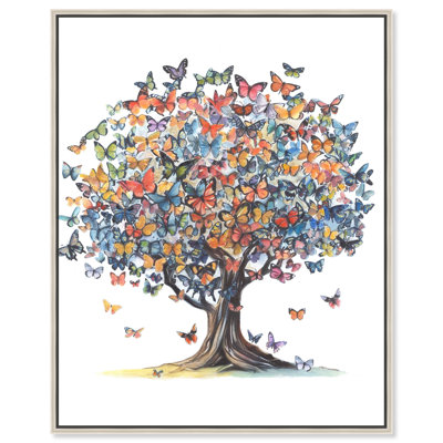 Butterfly Tree Colorful Wall Art by Art Remedy