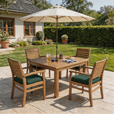 Coussins de terrasse extérieurs 61 x 61 x 10 cm, lot de 6 - Vert forêt