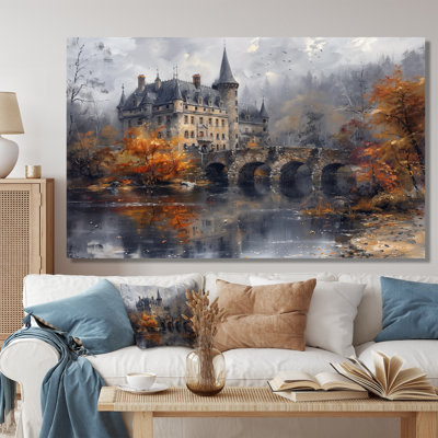  «Beige Orange Autumn Rustic Chateau In Europe II - Chateaus», reproduction d'art