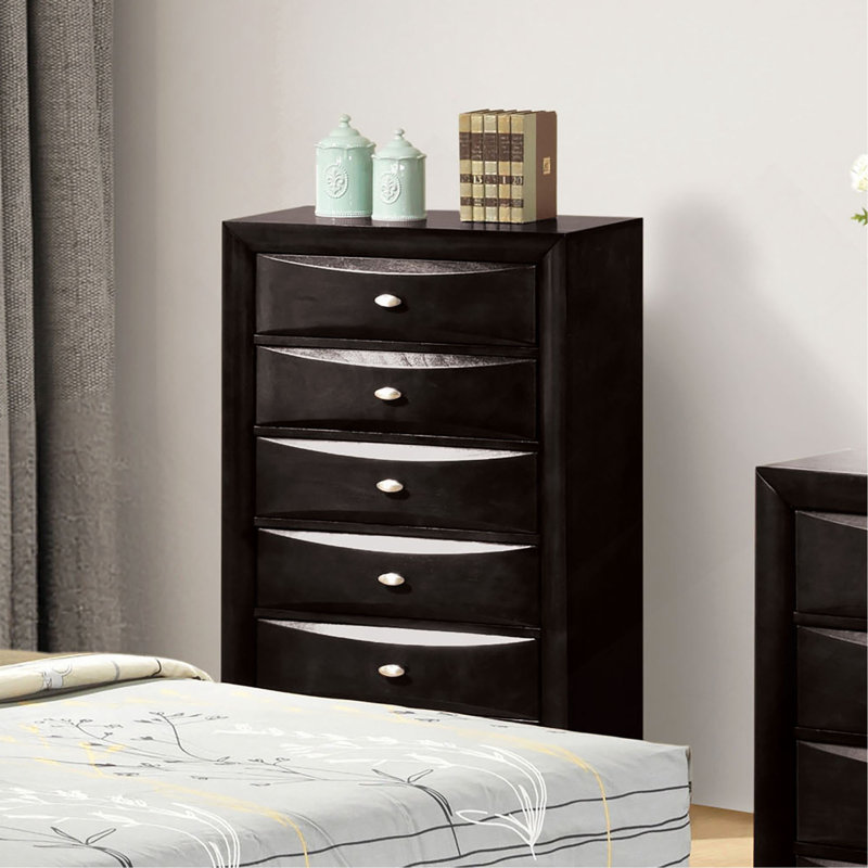 Mobilier de chambre à coucher 5 pièces, Noir