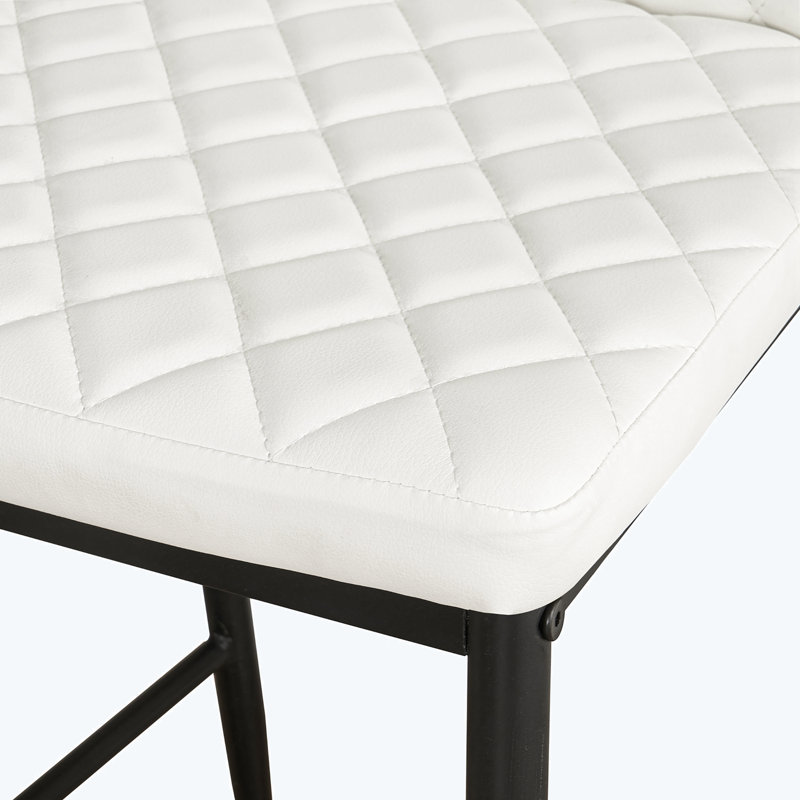 Rolands Upholstered Counter Stool with Metal Frame, White