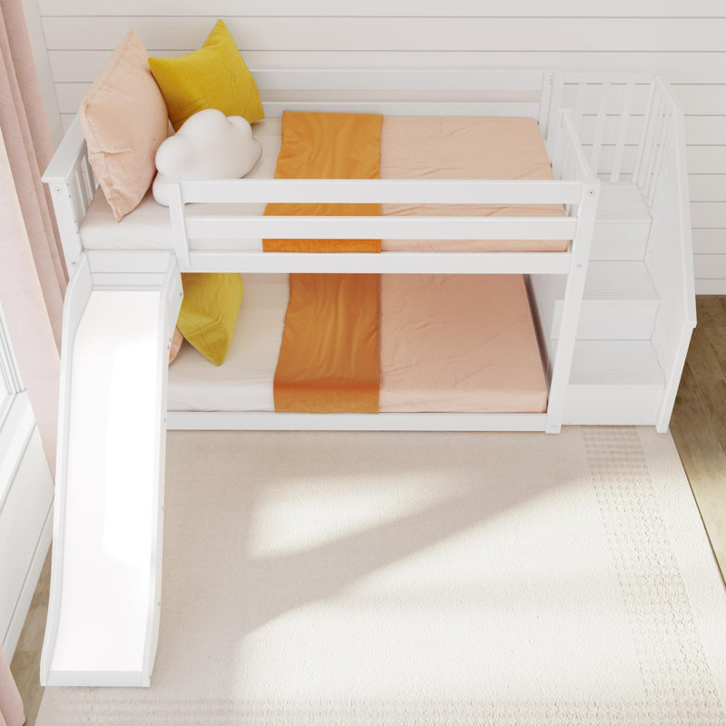 Kincer Kids Twin Over Twin Bunk Bed, White