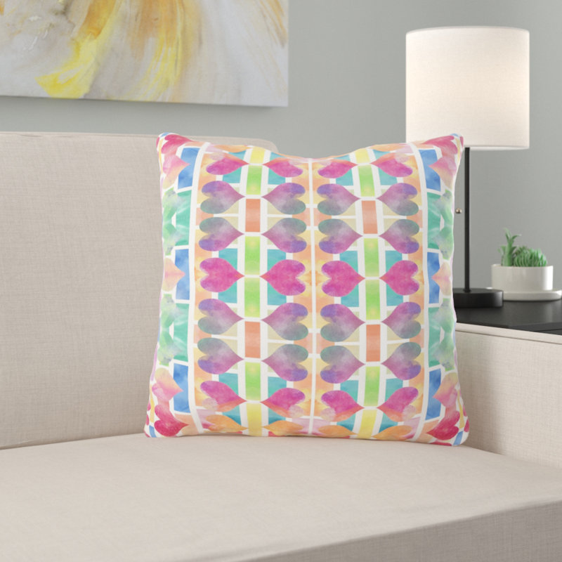 Coussin décoratif à dame de pique aquarelle Rasmussen, Microsuède, Intérieur