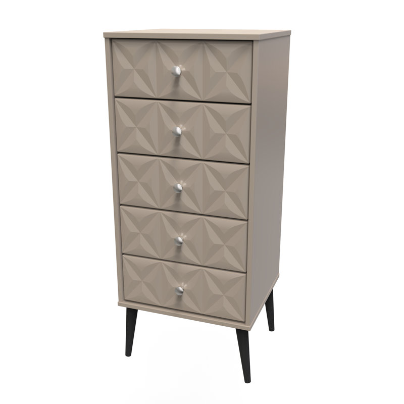 Carnlea 45cm W Manufactured Wood Bedside Table, Mushroom Matt