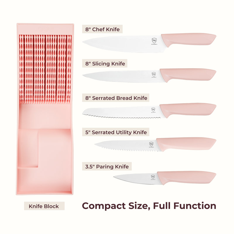 OOU Knife Set, Pink, Pink