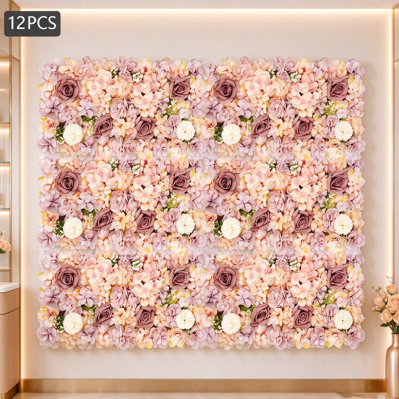 16.54 " Silk and PE Mixed Floral Arrangement, Automne couleur orange