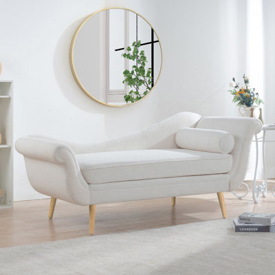 Chaise longue avec accoudoirs à volutes