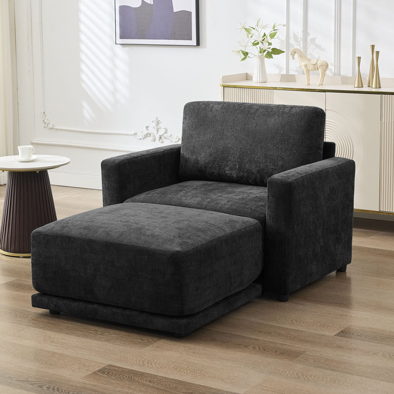 2 - Piece Upholstered Sectional, Black