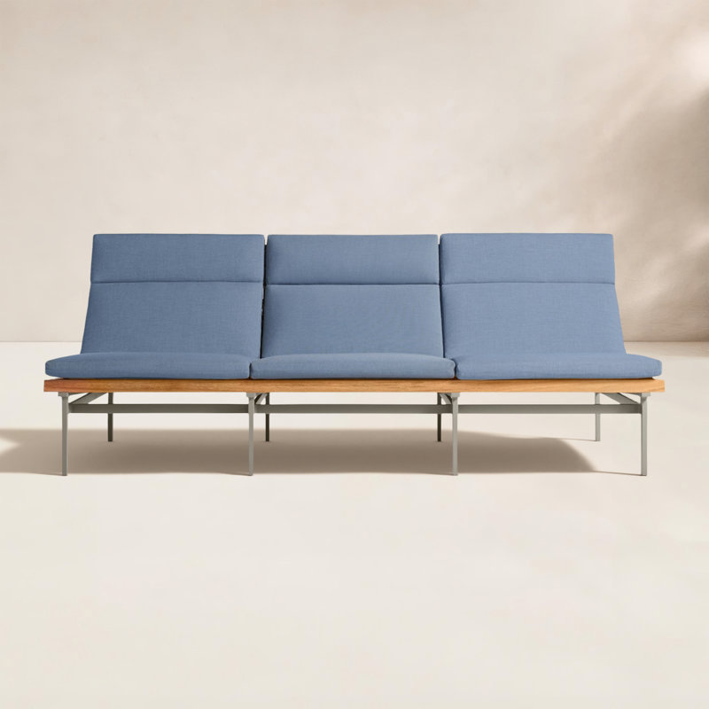 Perch Outdoor 3 Seat Sofa, Sunbrella Haze, Charcoal