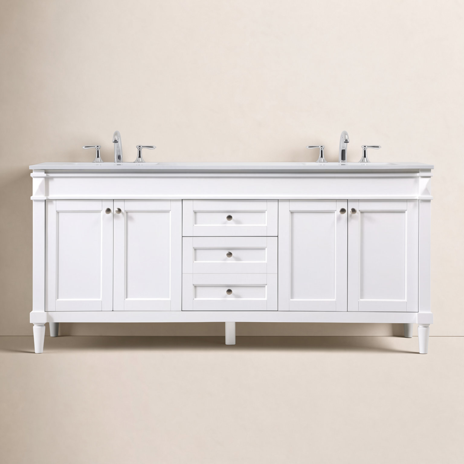 Readington 72'' Double Bathroom Vanity, White