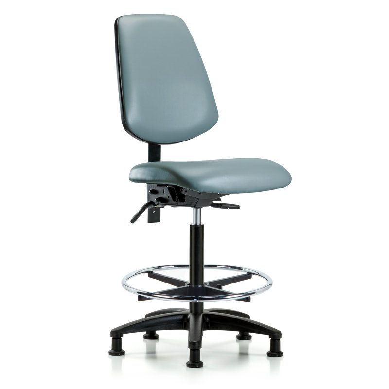 Chaise de travail en vinyle Khallia, Non, Tempête, Patins