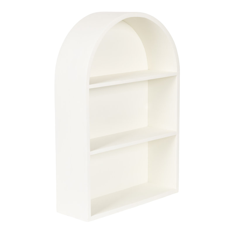 Arcott Wood Arched Wall Storage Shelf, White
