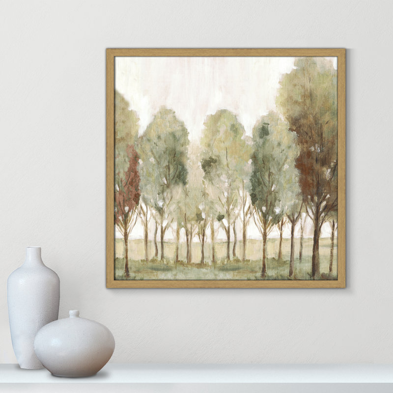 «Silent Fall I Print» par Eva Watts, Grain de bois naturel, L 23,5 po x H 23,5 po, Impression encadrée