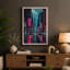 Neon City Rain Modern - Wrapped Canvas-1371508035-1371508059