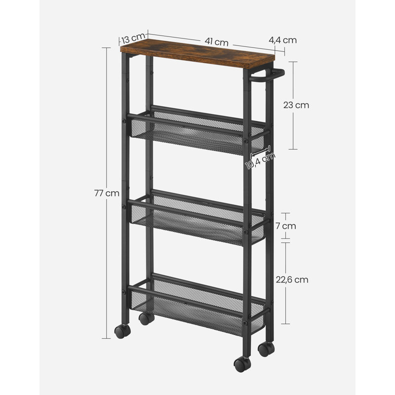 Aftab Kitchen Cart, Brown/Black