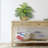 14'' Faux Palm Plant in Wicker/Rattan Basket