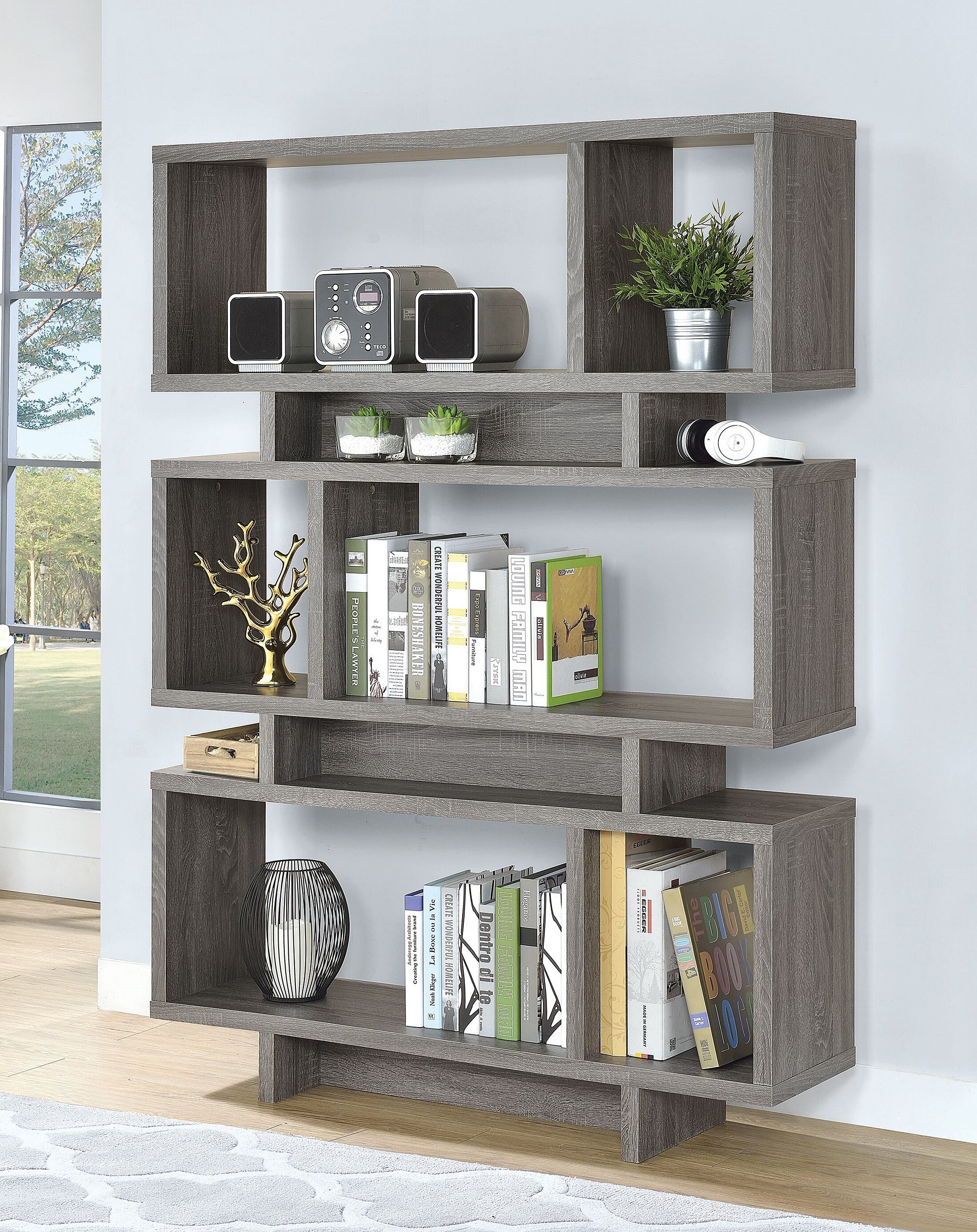 Napa Standing Bookshelf Walnut & Grey