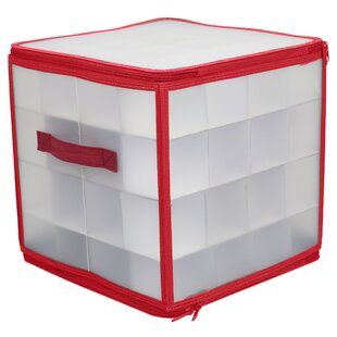 Organize It All 24.25-in x 11-in 56-Compartment Red Cardboard Adjustable  Compartments Ornament Storage Box in the Ornament Storage Boxes department  at